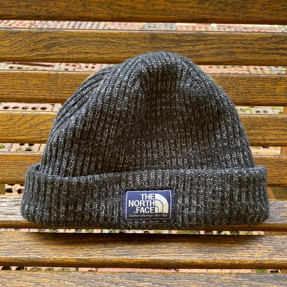 The North Face knitted lined winter toboggan insulated beanie gray skull cap